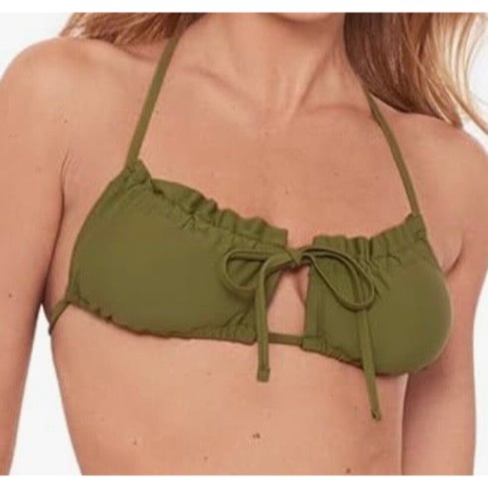 Sports Illustrated Ruffle Cutout Bralette Greenleaf Size M New With Tag